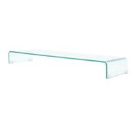 vidaXL Meuble TV/pour moniteur 110x30x13 cm verre transparent