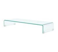 vidaXL Meuble TV pour moniteur 90 x 30 x 13 cm Verre transparent
