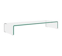vidaXL Meuble TV pour moniteur 90 x 30 x 13 cm Verre transparent