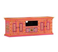 vidaXL Meuble TV Rose 110x30x40 cm Bois Massif de manguier, Support TV, Armoire média, Armoire HiFi, unité TV, unité média, Armoire latérale, Buffet