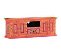 vidaXL Meuble TV Rose 110x30x40 cm Bois Massif de manguier, Support TV, Armoire média, Armoire HiFi, unité TV, unité média, Armoire latérale, Buffet