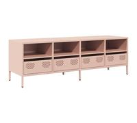 vidaXL Meuble TV Rose 135x39x43,5 cm Acier laminé à Froid