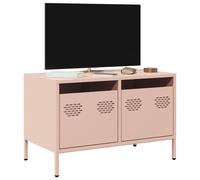 vidaXL Meuble TV rose 68x39x43,5 cm acier laminé à froid, support TV, buffet TV, armoire hifi, banc TV, armoire en métal, 851233 Rose G