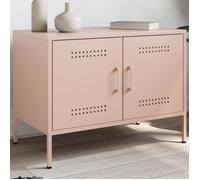 vidaXL Meuble TV rose 68x39x50,5 cm acier, support TV, buffet TV, meuble multimédia, banc TV, armoire hifi, centre de 842936