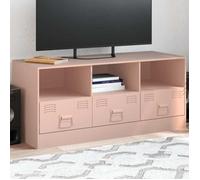 vidaXL Meuble TV rose 99x39x44 cm acier 841734