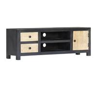 Meuble TV sculpté à la main Gris et blanc 120x30x40 cm Manguier Gris G