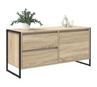 vidaXL Meuble TV Sonoma 100 x 36 x 49,5 cm Bois d'ingénierie, Pieds en acier, Tiroir, Porte