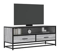 Vidaxl Meuble Tv Sonoma Gris 100x34,5x40 Cm Bois D'ingénierie Et Métal Multicolore