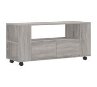 vidaXL Meuble TV Armoire de télévision avec roulettes Rangement Sonoma gris 102x34,5x43 cm
