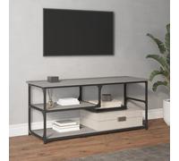 vidaXL Meuble TV sonoma gris 103x38x46,5 cm bois d'ingénierie et acier