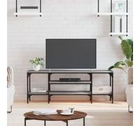 vidaXL Meuble TV sonoma gris 121x35x45 cm bois d'ingénierie et fer831806 Gris G