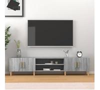 Vidaxl Meuble Tv Sonoma Gris 180x31,5x40 Cm Bois D'ingénierie Multicolore