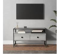 vidaXL Meuble TV, Armoire de Télévision avec 2 Tiroirs, Meuble Télé avec Rangement Salon Salle de Séjour, Industriel, Sonoma Gris Bois d'Ingénierie