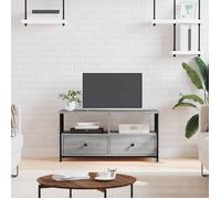 vidaXL Meuble TV Sonoma Gris - Moderne, tiroirs et compartiments, bois d'ingénierie et fer