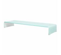 vidaXL Meuble TV / support pour moniteur 100 x 30 x 13 cm en verre blanc