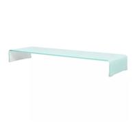 vidaXL Meuble TV/ Support pour moniteur 110 x 30 x 13 cm Verre Blanc