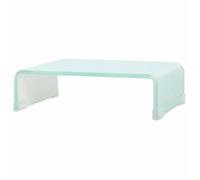 vidaXL Meuble TV/ Support pour moniteur 40 x 25 x 11 cm Verre Blanc