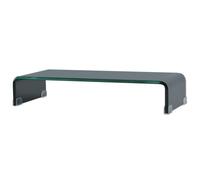 vidaXL Meuble TV/ Support pour moniteur 60 x 25 x 11 cm Verre Noir
