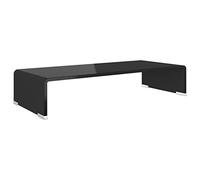vidaXL Meuble TV de salon Support pour moniteur 60 x 25 x 11 cm Verre Noir
