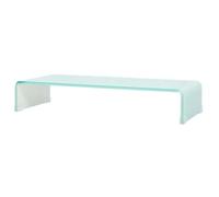 vidaXL Meuble TV/ Support pour moniteur 70 x 30 x 13 cm Verre Blanc