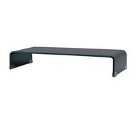 vidaXL Meuble TV/ Support pour moniteur 70 x 30 x 13 cm Verre Noir