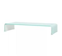 vidaXL Meuble TV / Support pour moniteur 80 x 30 x 13 cm Verre blanc