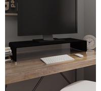 vidaXL Meuble TV/support pour moniteur 80x30x13 cm verre noir