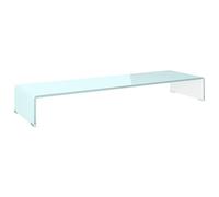 vidaXL Meuble TV Support pour Moniteur, Réhausseur d'Écran, Support d'Ordinateur Portable Téléviseur Salon, 100x30x13 cm Verre Vert