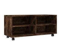 vidaXL Meuble TV sur roulettes Chêne fumé 90x35x35cm Bois d'ingénierie 815258