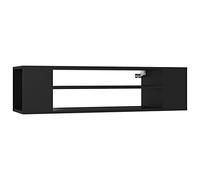 vidaXL Meuble TV Suspendu Armoire Basse Centre de Divertissement Meuble Stéréo Salon Salle de Séjour Intérieur Noir 100x30x26,5 cm Bois d'Ingénierie