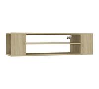 vidaXL Meuble TV Suspendu, Armoire de Télévision avec 2 Compartiments, Meuble Télé avec Rangement Salon, Scandinave, Chêne Sonoma Bois d'Ingénierie