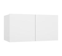 vidaXL Meuble TV Suspendu, Armoire de Télévision, Meuble Télé de Salon, Armoire Murale, Centre de Divertissement Salle de Séjour Intérieur, Moderne, Blanc