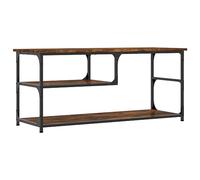 vidaXL Meuble TV, Table de Télévision avec Rangement, Meuble Télé avec Rangement Salle de Séjour, Industriel, Chêne Fumé Bois d'Ingénierie et Acier