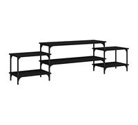 vidaXL Meuble TV Noir 197x35x52 cm Bois d'ingénierie