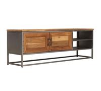 vidaXL Meuble TV Teck recyclé et acier 120 x 30 x 40 cm