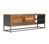 vidaXL Meuble TV en teck recyclé et acier 120 x 30 x 40 cm Multicolore