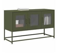 vidaXL Meuble TV Vert Olive 100,5x39x60,5 cm Acier laminé à Froid