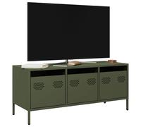 Vidaxl Meuble Tv Vert Olive 101,5x39x43,5 Cm Acier Laminé À Froid Multicolore