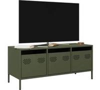 Vidaxl Meuble Tv Vert Olive 101,5x39x43,5 Cm Acier Laminé À Froid Multicolore