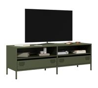 Vidaxl Meuble Tv Vert Olive 135x39x43,5 Cm Acier Laminé À Froid Multicolore