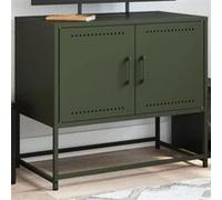 vidaXL Meuble TV 846474 vert olive acier 68,5x39x60,5 cm