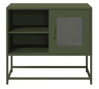 vidaXL Meuble TV Vert Olive 68x39x60,5 cm Acier, Support TV, Buffet TV, Meuble multimédia, Banc TV, Meuble HiFi, Centre de Divertissement, Console TV