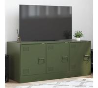 Vidaxl Meuble Tv Vert Olive 99x39x44 Cm Acier Vert