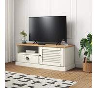 Vidaxl Meuble Tv Vigo Blanc 106x40x40 Cm Bois Massif De Pin Blanc