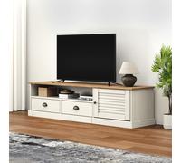 Vidaxl Meuble Tv Vigo Blanc 156x40x40 Cm Bois Massif De Pin Blanc