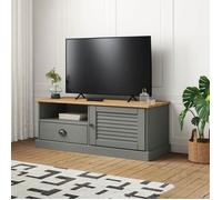 vidaXL Meuble TV VIGO gris 106x40x40 cm bois massif de pin 353177