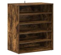 vidaXL Meuble à Chaussures Porte-Chaussures Etagère à Chaussures Armoire de Rangement Entrée Couloir Chêne Fumé 60x35x70 cm Bois d'Ingénierie