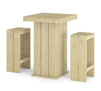 Vidaxl Meubles De Bar De Jardin 3 Pcs Bois De Pin Imprégné