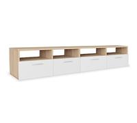 vidaXL Meuble TV 2 pcs Aggloméré 95 x 35 x 36 cm Chêne et blanc 275112