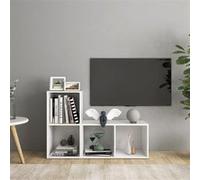 Meubles TV 2 pcs, Armoires de Télévision avec Rangement, Meubles Télé de Salon Salle de Séjour Intérieur, Blanc Bois d'Ingénierie